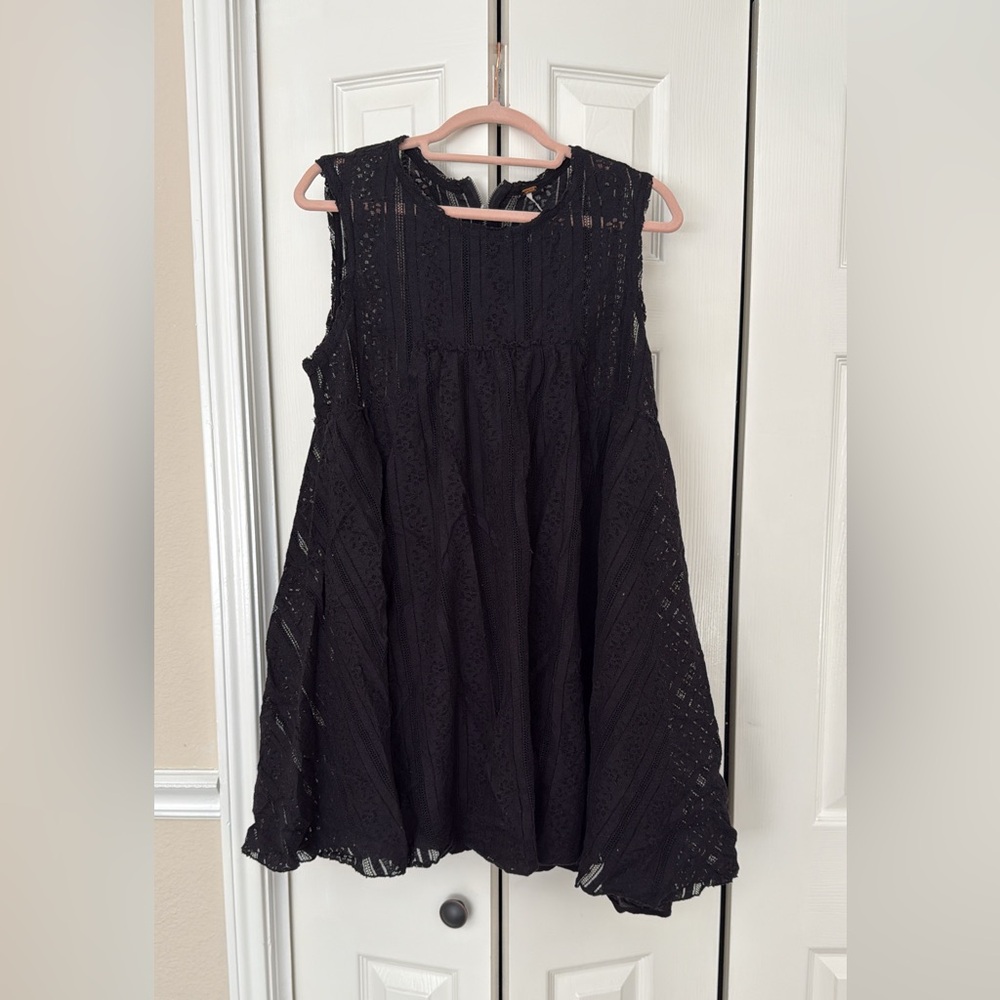 Free People Black Lace Dress L